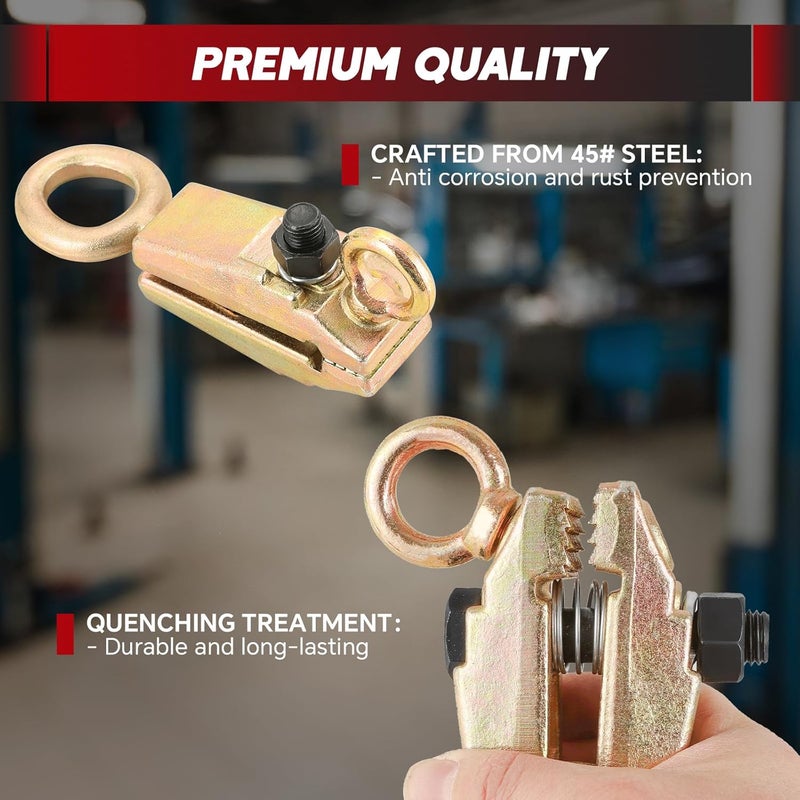 weyleity 5 Ton 2-Way Auto Body Repair Clamp Tool | Self-Tightening Frame Pull Clamps with High Hardness Anti-Rust Grips for Sheet Metal Maintenance & Collision Repair - Image 3